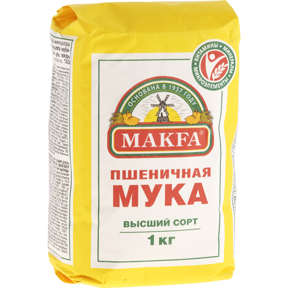 Мука пшеничная «Makfa» обогащенная, 1 кг