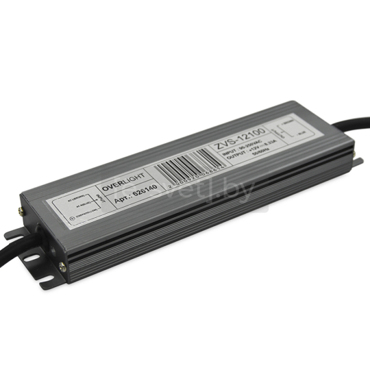 Блок питания ZVS-100-12 (12V, 100W, 8.33A, IP67), Overlight