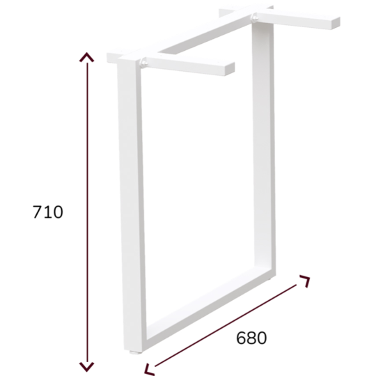 Основание для стола «Millwood» H-образные 680, металлокаркас белый, 32х68х71.9 см