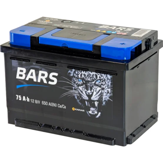 Аккумулятор «BARS» 75 R, 650A, 278х175х190 мм