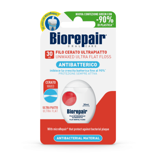 Зубная нить / нитка невощеная ультра-плоская Biorepair Filo Non Cerato Ultrapiatto 2 шт. х 30 м