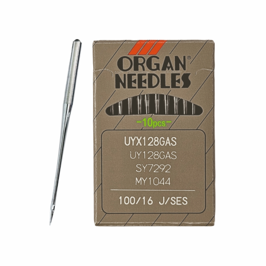 Иглы Organ UYx128 GAS № 100 SES. Толстая колба. Для распошивальной швейной машины.