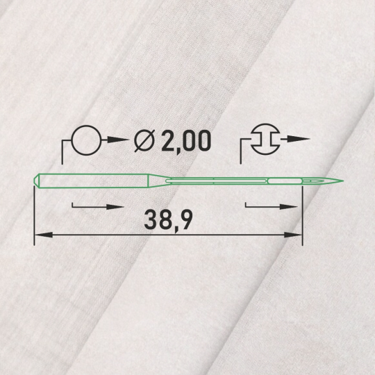 Иглы Organ UYx128 GAS № 90 B (SUK) для высокоэластичных тканей. Толстая колба. Для распошивальной швейной машины.