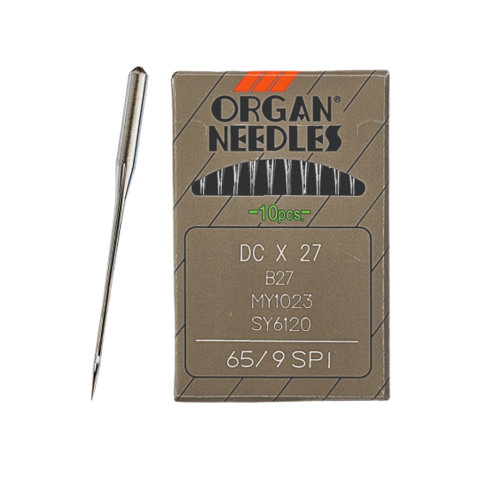 Иглы  ORGAN DC*27 65 SPI для промышленных оверлоков, для тонких и плотных тканей, 10 шт.