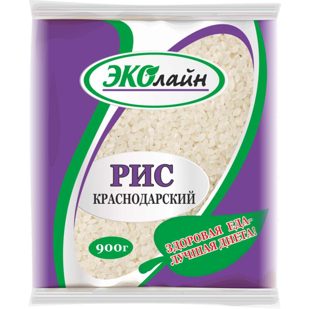 Рис «Эколайн» Краснодарский, шлифованный, 900 г #0