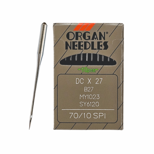 Иглы  ORGAN DC*27 70 SPI для промышленных оверлоков, для тонких и плотных тканей, 10 шт.