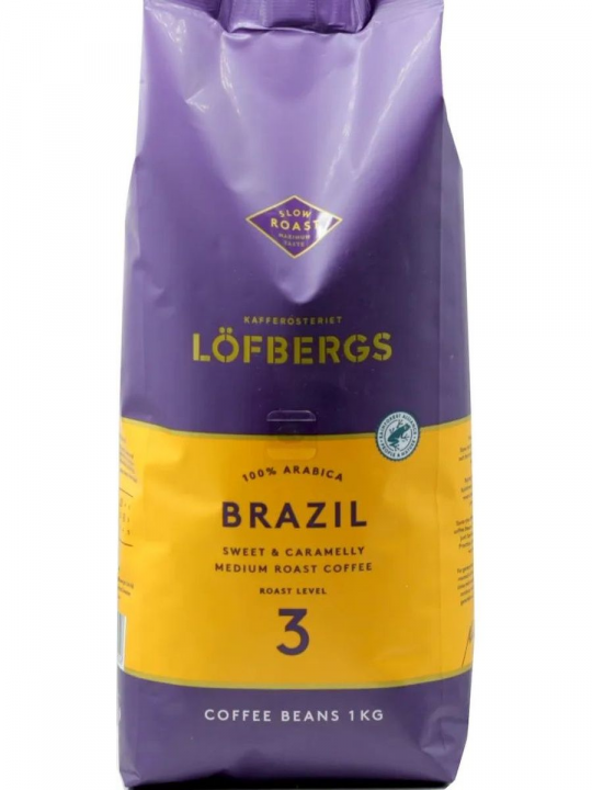 Кофе в зернах Löfbergs Brazil , 1000г. АРАБИКА, Швеция