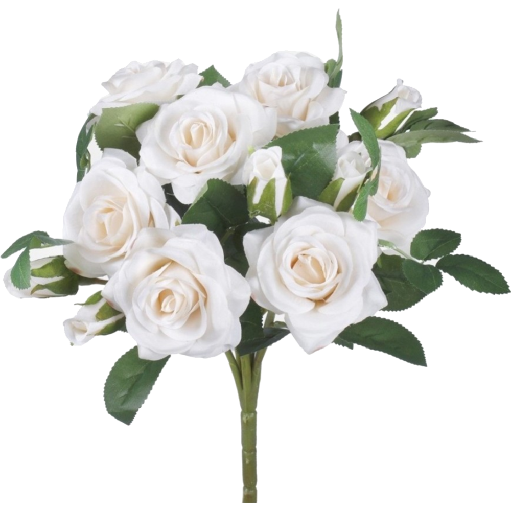 Искусственный букет «Faktor» Роза, QA055-02, кремовый, 36 см, 10 цветков