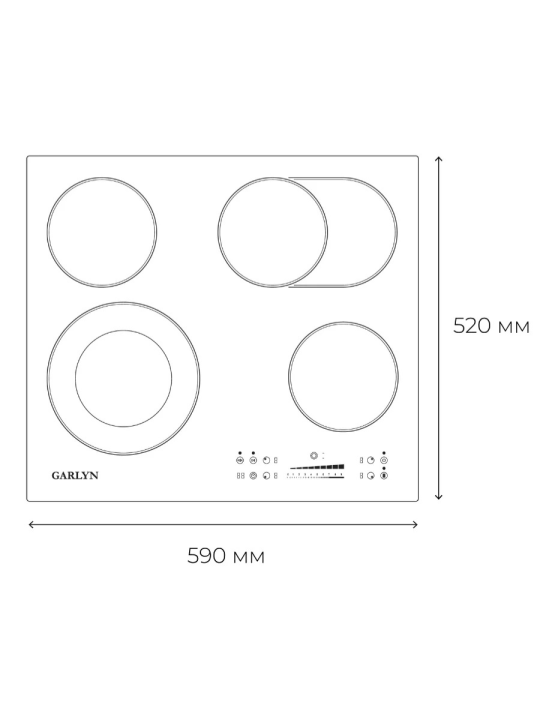 Варочная панель электрическая 4 конфорки GARLYN H-400, черная