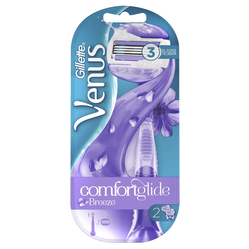 Бритва / станок для бритья женский Gillette Venus Breeze Comfortglide с 2 кассетами