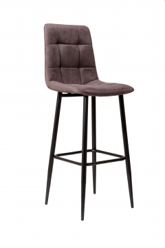 Барный стул (кресло) Mara Чили классик ( Chilly ) (опора барная черная), велюр Seven 727 (т. коричневый)