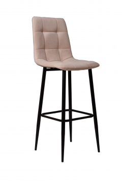 Барный стул (кресло) Mara Чили классик ( Chilly ) (опора барная черная), велюр Seven 729 (бежевый)