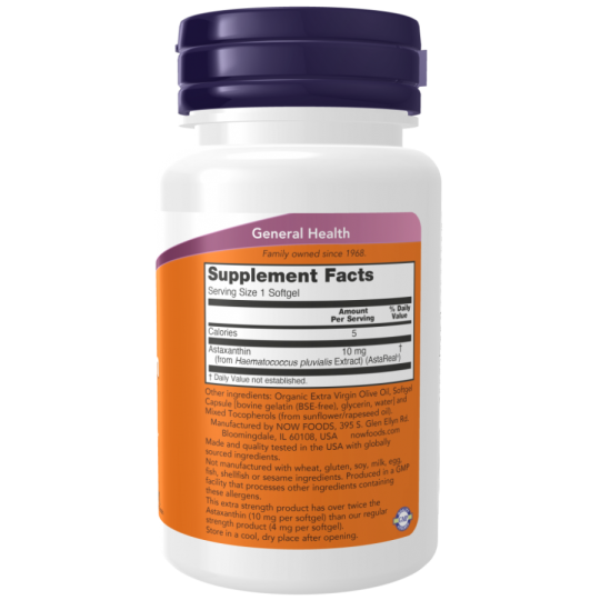 Астаксантин Now Foods Astaxanthin, 10 мг, 30 капс.