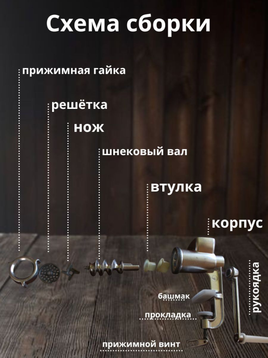 Мясорубка механическая алюм. 1МА-С пр-во г.Казань