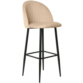 Барный стул (кресло) Mara Феликс ( Kingstyle 123 F B ), велюр Seven 729 (бежевый), опора барная (черный)