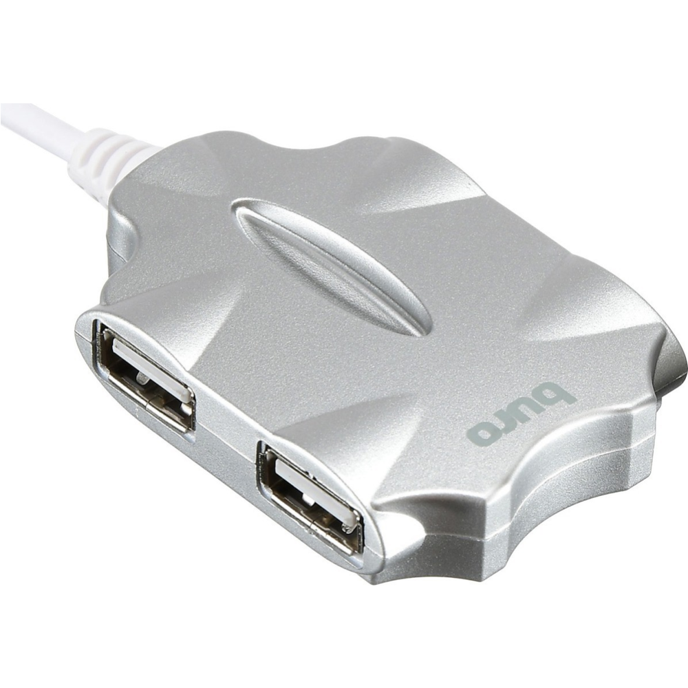 USB-хаб «Buro» BU-HUB4-0.5-U2.0-Candy, 4 порта, серебристый