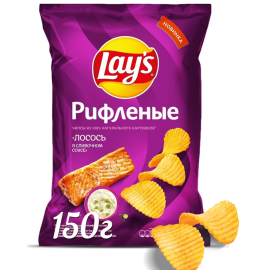 Чипсы «Lay's» рифленые, лосось в сливочном соусе, 150 г