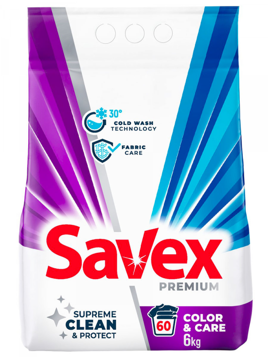 Стиральный порошок Savex Color&Care, 6 кг