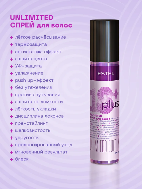 Спрей для волос 18в1 18+ PLUS ESTEL, (2 шт x 200 мл)