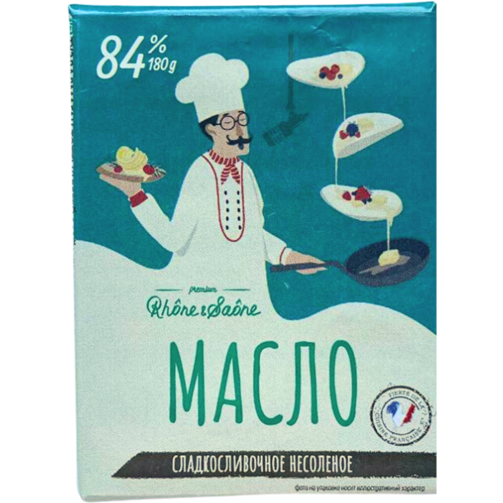 Масло слад­ко­с­ли­воч­ное несо­ле­ное «Рон Э Сон» 84%, 180 г