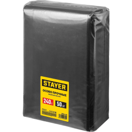 Мешки для строительного мусора «Stayer» Heavy Duty, особопрочные, 39154-240, черный, 240 л, 50 шт