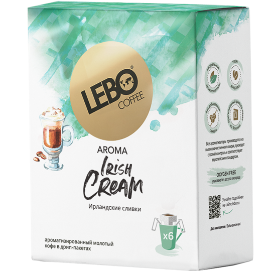 Кофе молотый «Lebo» Irish Cream, в дрип- пакете, 63 г