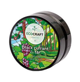 Натуральный скраб для сухой и чувствительной кожи лица ECOCRAFT "Black currant and tar" Черная смородина и смола (60 мл)