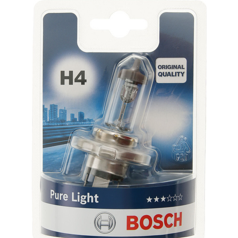 Лампа автомобильная «Bosch» Pure Light, H4, 12V, 60/55W, 1987301001FP3