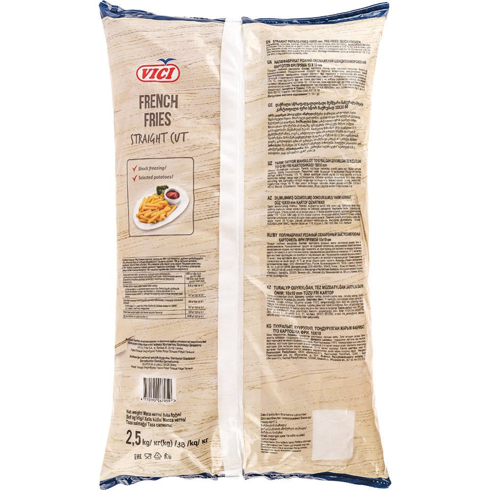 Картофель-фри «VICI» прямой, замороженный, 2.5 кг #1