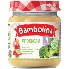 Пюре овощное «Bambolina» брокколи, 100 г