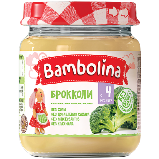 Пюре овощное «Bambolina» брокколи, 100 г