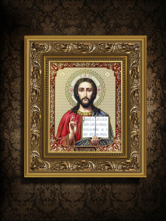 Икона Спаситель Иисус Христос Казанская венчальная пара