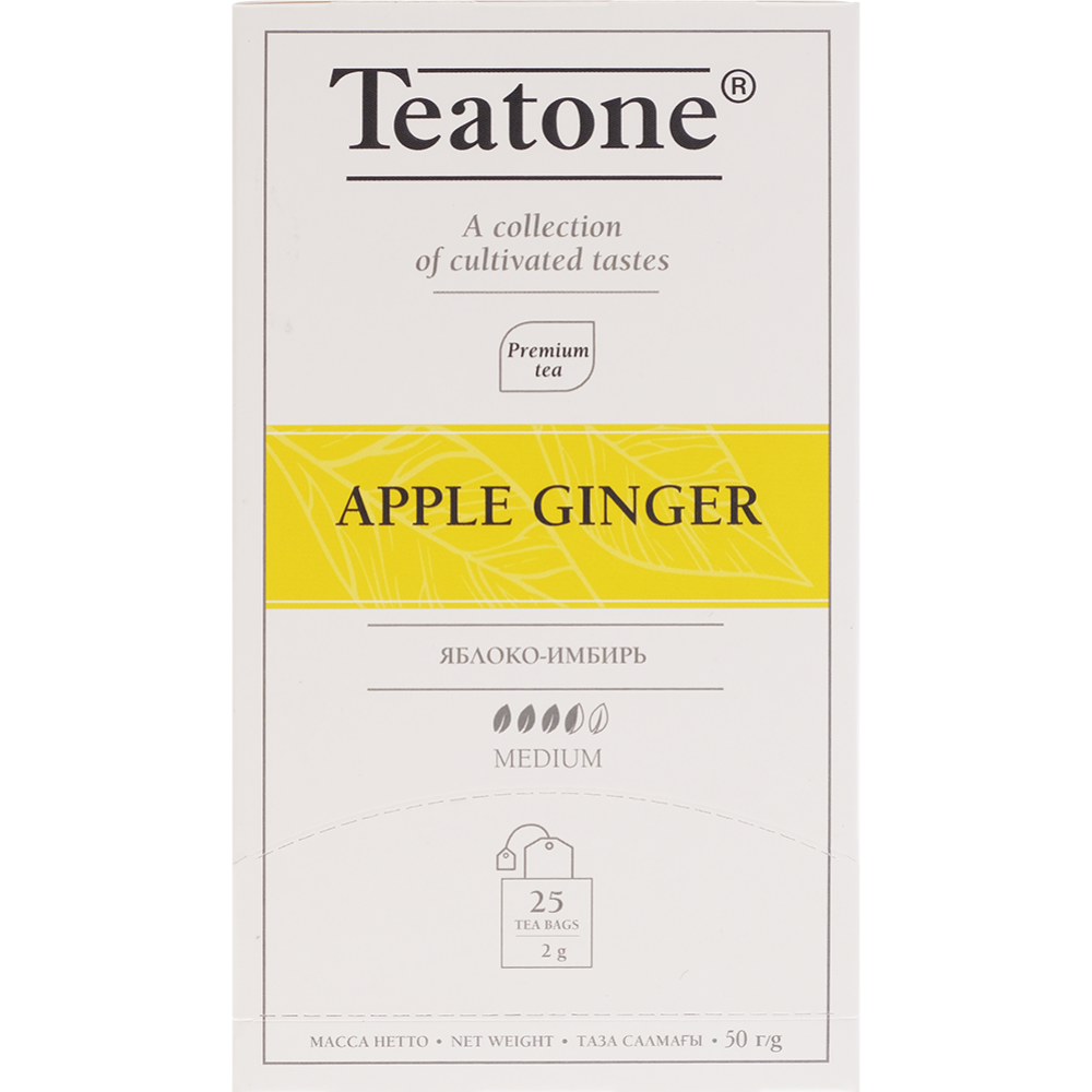Чайный напиток «Teatone» яблоко и имбирь, 25х1.8 г