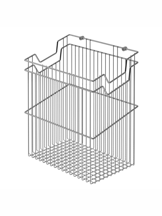 Корзина для белья съемная на откидной фасад встроенная Starax S-8113-C (400мм, хром)