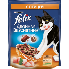 Корм для кошек «Felix» двойная вкуснятина с птицей, 750 г