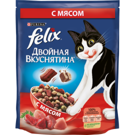 Корм для кошек «Felix» двойная вкуснятина с мясом, 750 г