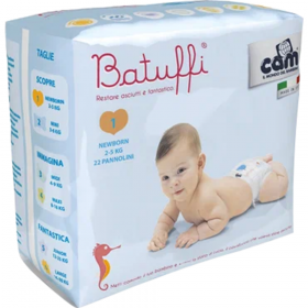 Под­гуз­ни­ки дет­ские «CAM» Pannolino Batuffi, V420, размер Newborn 1, 2-5 кг, 22 шт