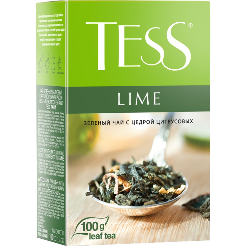 Чай зеленый «Tess» c ароматом лайма, 100 г #1