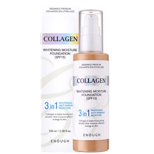 Тональная основа «Enough» Collagen Whitening, SPF15, №21, 100 мл