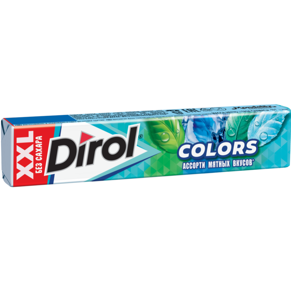 Жевательная резинка «Dirol» Colors XXL, ассорти мятных вкусов, флоу-пак, 19 г