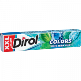 Же­ва­тель­ная ре­зин­ка «Dirol» Colors XXL, ас­сор­ти мятных вкусов, флоу-пак, 19 г