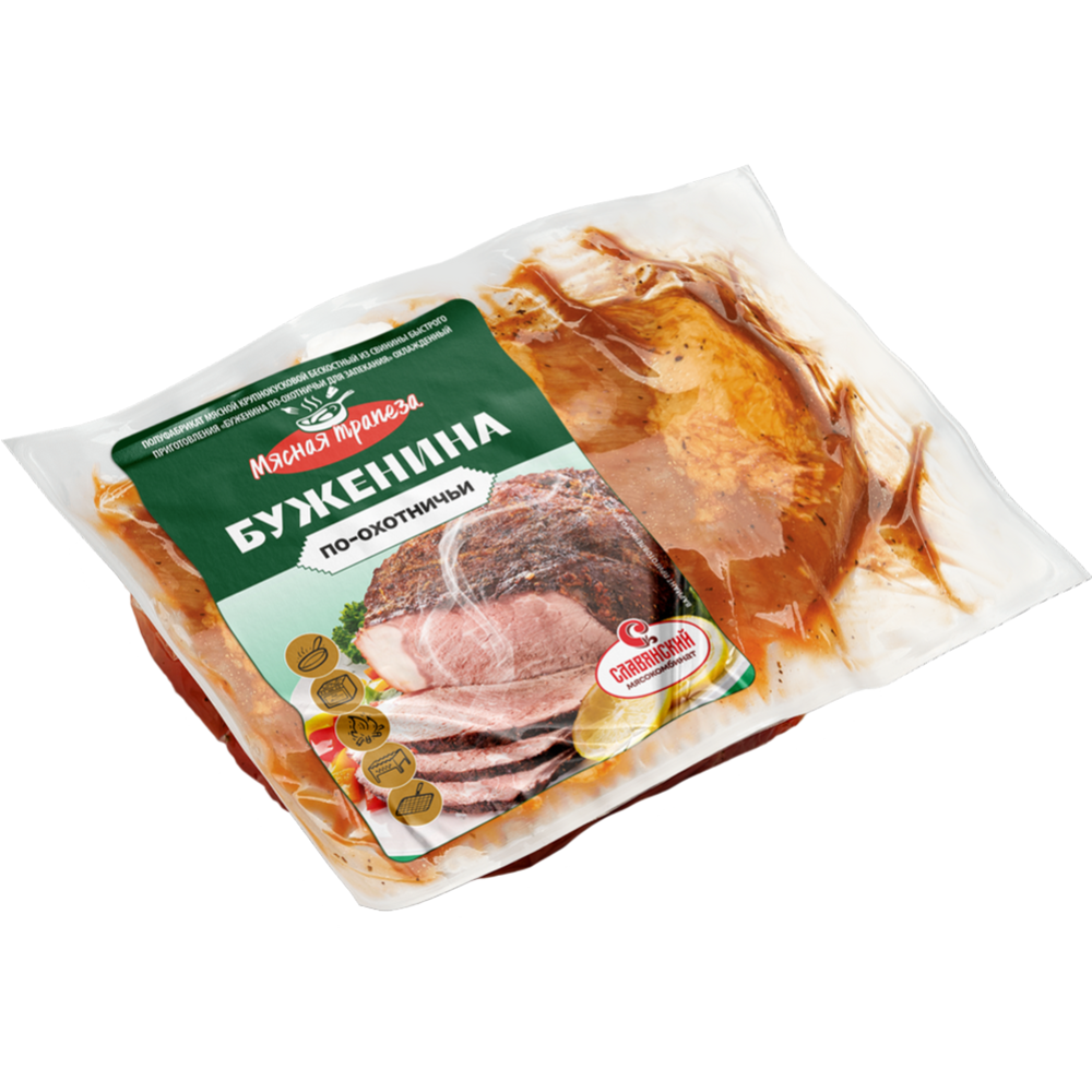 По­лу­фаб­ри­кат свиной «Бу­же­ни­на По-Охот­ни­чьи для за­пе­ка­ни­я» охла­жден­ный, 1 кг