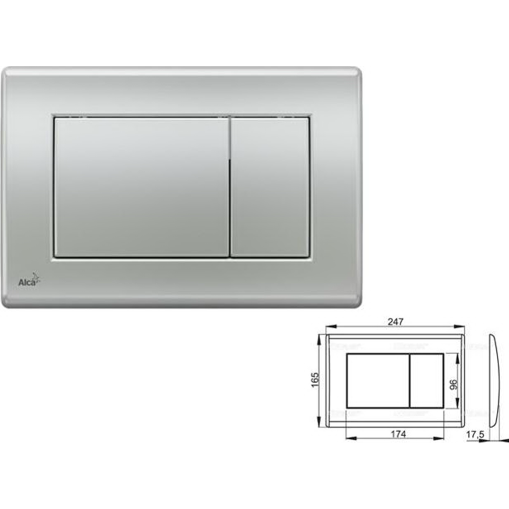 Кнопка управления для инсталляции «Alcaplast» хром-матовая, M272