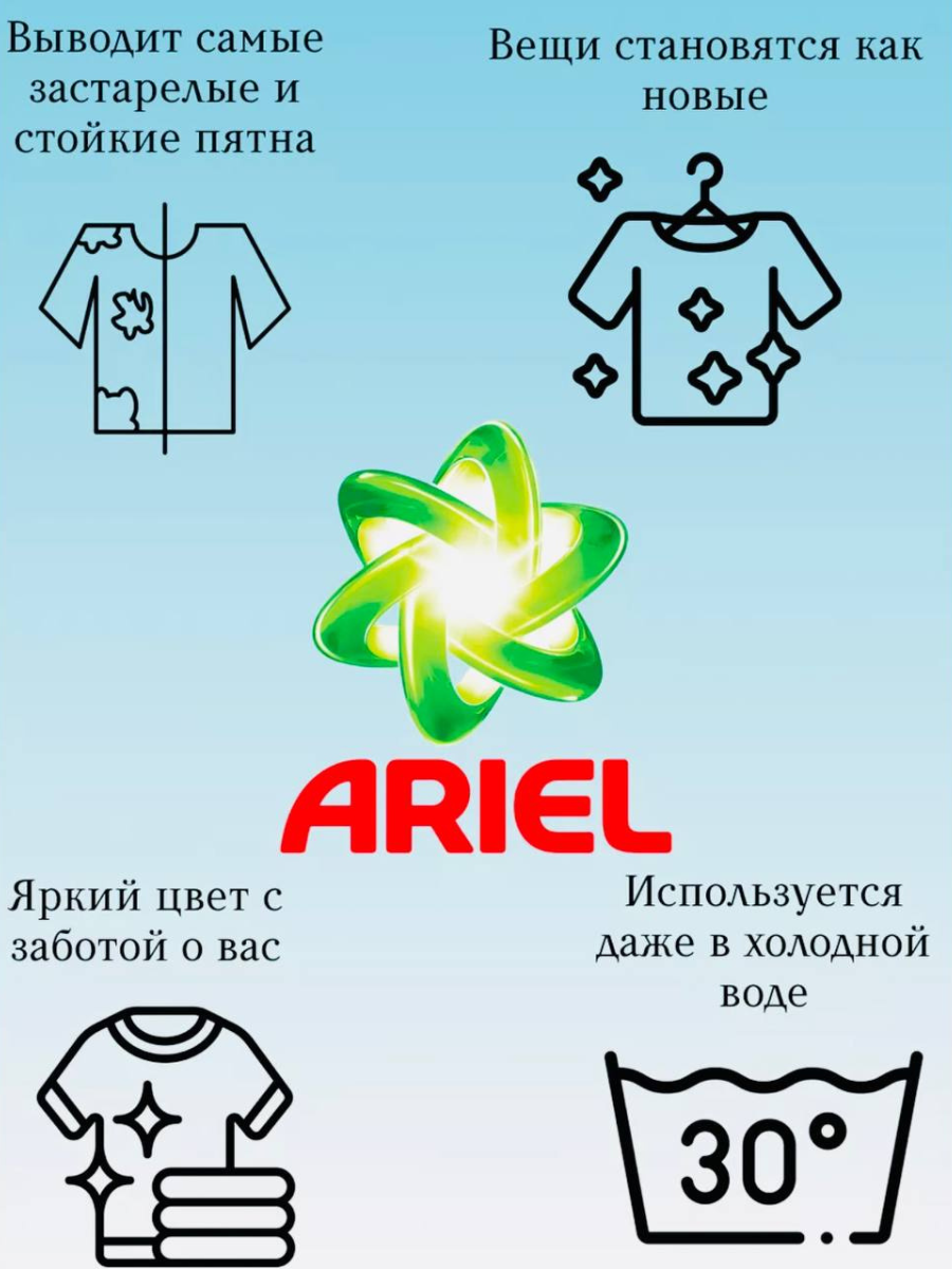 Пятновыводитель для белого белья Ariel 500г