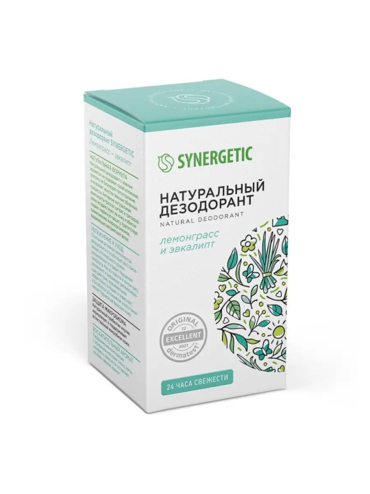 SYNERGETIC Натуральный дезодорант "лемонграсс - эвкалипт" 50мл