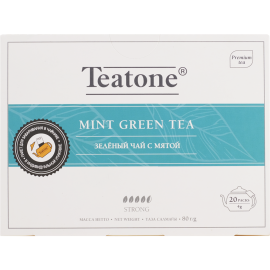 Чай зеленый «Teatone» с мятой, 20х4 г