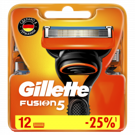 Смен­ные кас­се­ты / лезвия для бритья муж­ские Gillette Fusion 5 12 шт.