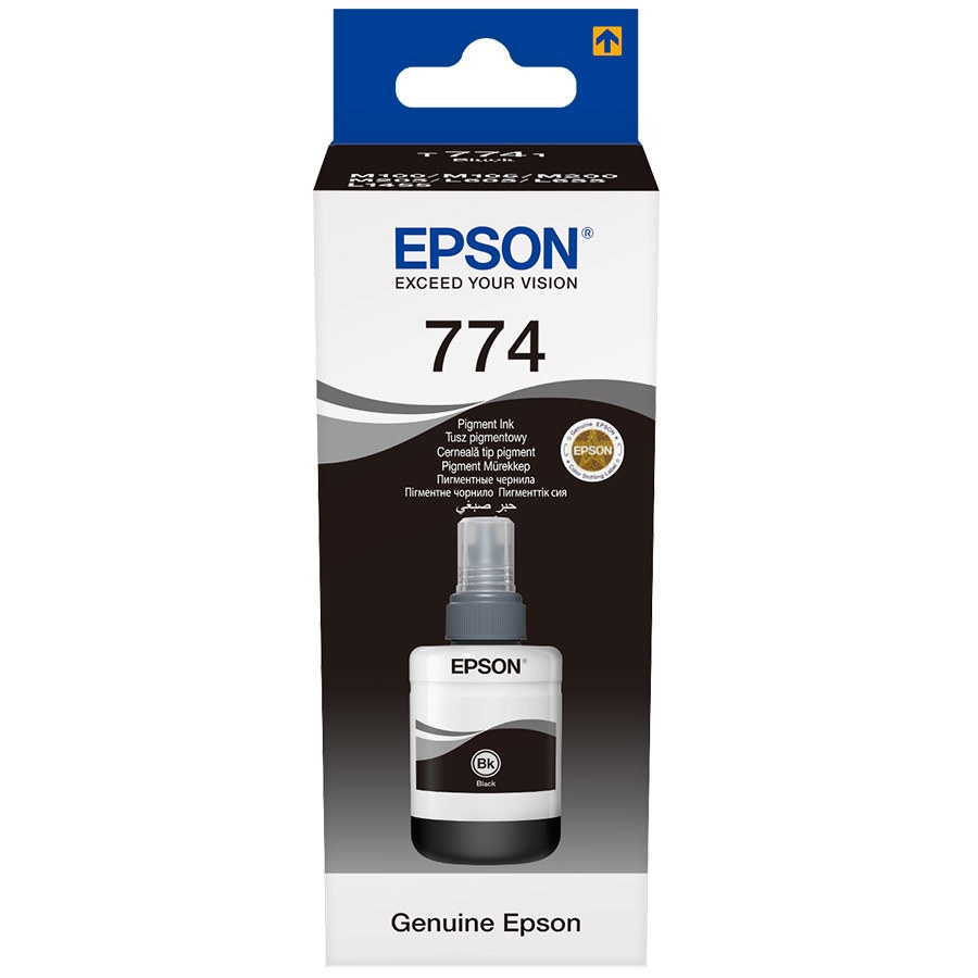 Оригинальные чернила EPSON T7741 (C13T77414A) для M100, M105, M200, M205, 140 мл, черные