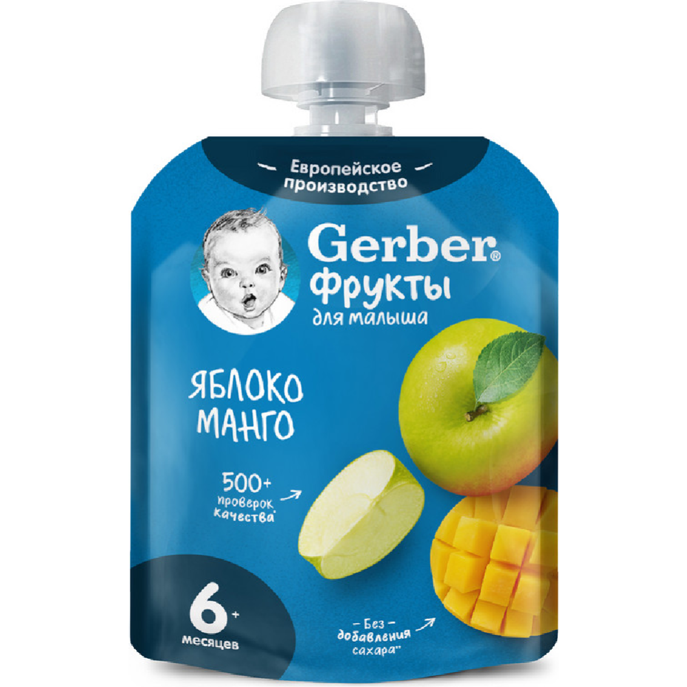 Фруктовое пюре «Gerber» яблоко-манго, с 6 месяцев, 90 г
