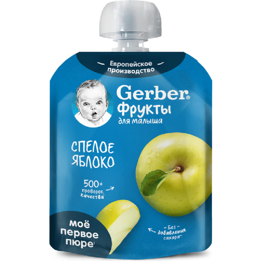 Фруктовое пюре «Gerber» спелое яблоко,  с 4 месяцев, 90 г #1